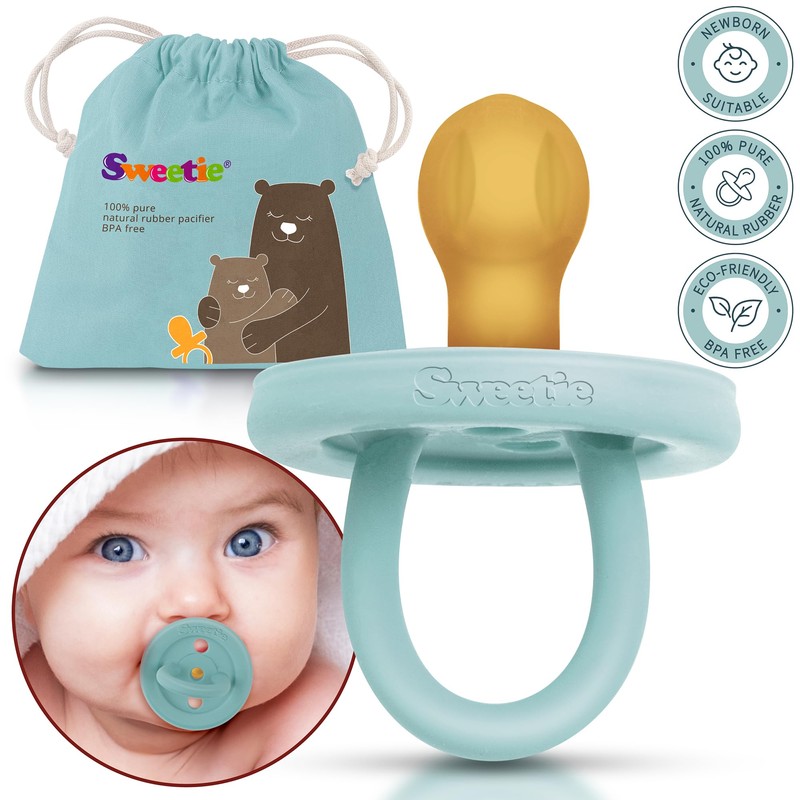 SWEETIE Rubber COLOR Pacifier Natural Rubber Pacifier Rounded 1 Count
