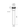 SANEI PH770-64-32X230 Extension Tube, For Φ32 Drain Traps and Pipe