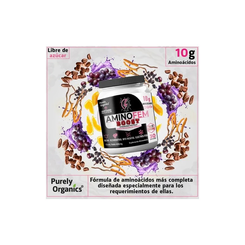 Aminofem Boost Aminoácidos Para Mujer Con Cafeína 30 Serv Sabor