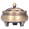 Antique Incense Burner Holder Brass with Lid 3‑Legged Buddha Ornament