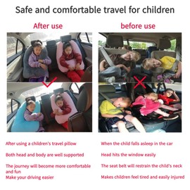 FHSGGP Travel Pillow Travel Pillow Cushion for The Back Seat of Car Car Pillow for Kids A Sleeping Artifact Suitable for Long-Distance Travel of Adults and Children Travel Pillow for Kids Pink