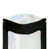 Holographic Foil Clear Window & Black Resealable Zip Baggies for