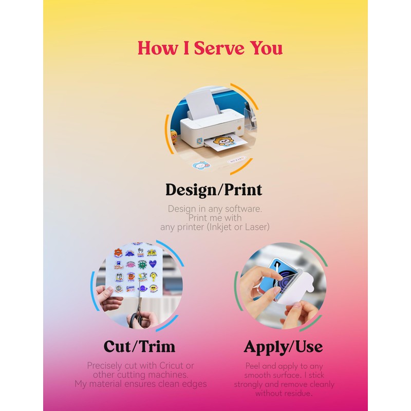 Uinkit Glossy Printable Vinyl Sticker Paper 11x17" Menu Size 200
