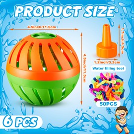 Vertintong 6 Pieces Water Timer Bomb with 300 Balloons Water Toy for Summer Outdoor Activity Games Prank Party Supplies Favors