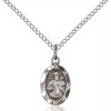 Bliss Sterling Silver Saint St Joseph Oval Medal Pendant Necklace