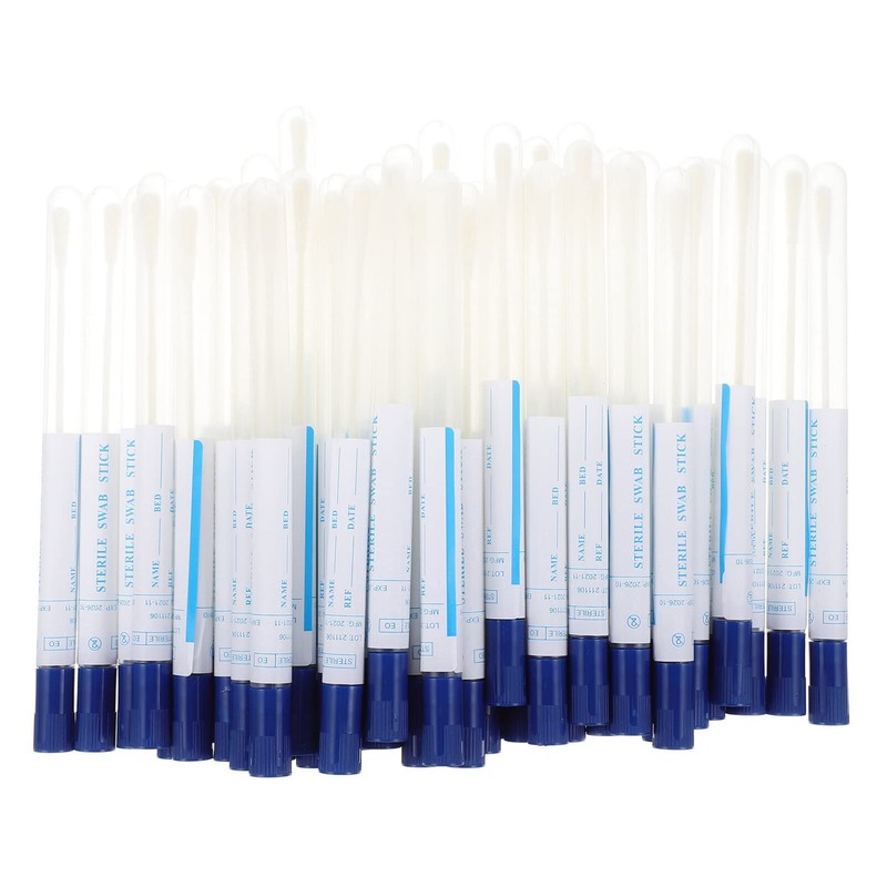 EXCEART 50 Sets Nasopharyngeal Specimen Flocked Swab Nasal Swabs Sterile