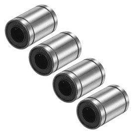 PATIKIL LM10UU Straight Ball Bearing Inner Diameter 0.4 inch (10 mm) Outer Diameter 0.7 inch (19 mm) Length 1.1 inch (29 mm) Set of 4 Straight Exercise Bushing Double-Sided Rubber Seal Shaft Parts for