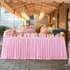 Pink Rectangle Table Skirt 11.5 Feet Pink Glitter Sequins Table