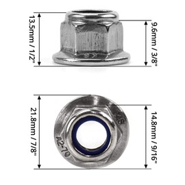 TA-VIGOR 10Pcs M10 Flange Lock Nuts, Stainless Steel Nylon Insert Hex Self Locking Nuts for Industrial Construction Fasteners