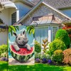 isegMind Hello Summer Watermelon Garden Flags for Outside 12x18 In