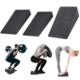 Squat Wedge Block Adjustable Non-Slip Squat Ramp Slant Board Calf Stretcher, Heavy Duty 3pcs Foam Foot Ankle Knee Stretcher Leg Extender, Incline Board Platform for Heel Elevated Squat and Calf Raise