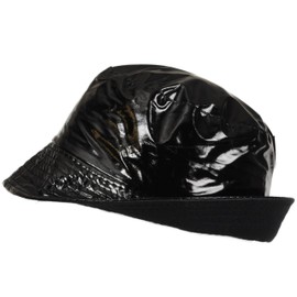 Toutacoo, Waterproof Vinyl Bucket Rain Hat (10-Plain Black)