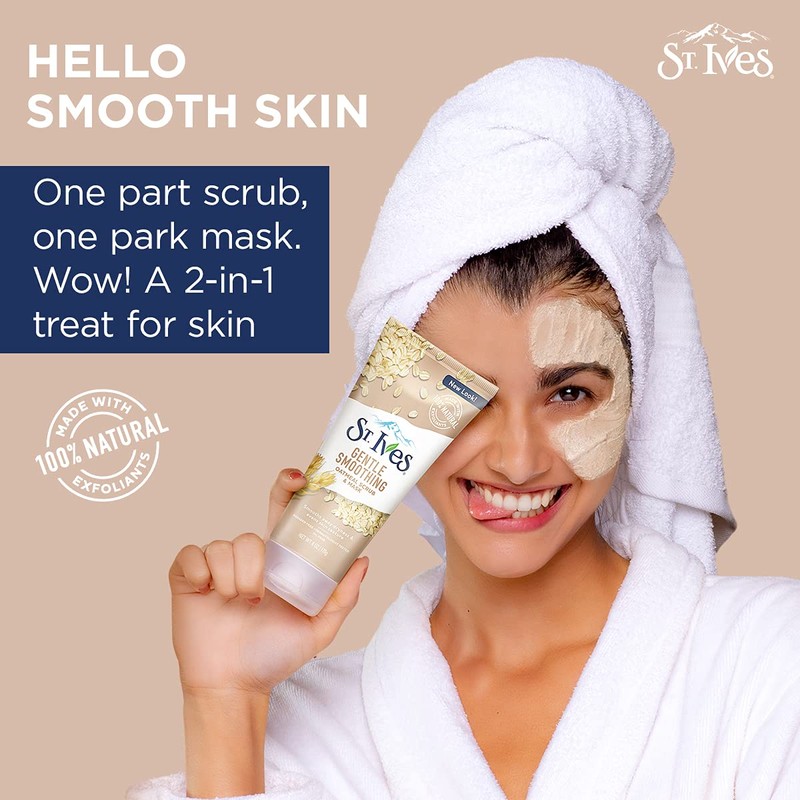 St. Ives Gentle Smoothing Face Scrub and Mask Oatmeal, ONE