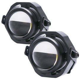 LED Waterproof Fog Light Daylight Motorcycle Auto Aftermarket (10w 12v 24v Dual Use) (With 2 Cut Lines, Yellow)
