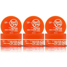 RedOne Hair Styling Aqua Wax Orange 3x 150 ml | Edge Control | Ultra Hold | Gel Wax | Men & Women Hair Wax | Melon Scent | Maximum Control