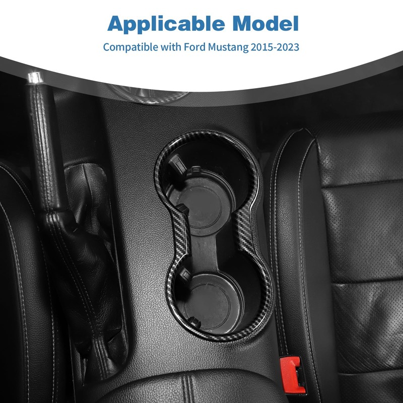 PDKLIN for Mustang Cup Holder Cover Frame Trim for Ford