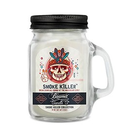 Smoke Killer Candle – Clean Fresh Scent with Light Floral Notes – Small 4oz Mini Mason Jar Candle by Beamer Candle Co