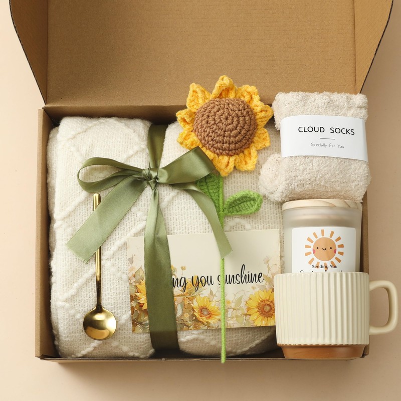 Sunflower Birthday Gifts Basket for Women Sending Sunshine Gift Box