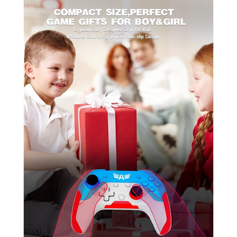 Pedroshaw 2 Pack Wireless Controller Compatible With Switch/Lite/OLED/PC, Small Pro