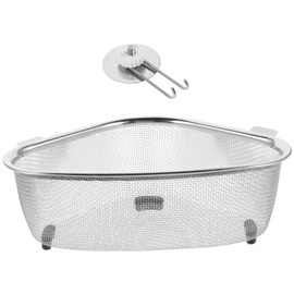 Operitacx Stainless Steel Kitchen Sink Drainage Basket Triangle Strainer for Food Waste Durable Colander Residue Filter Versatile Kitchen Accessory for Easy Cleaning Random Color