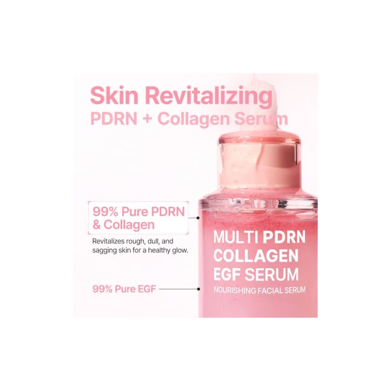 PURITO Multi PDRN Collagen EGF Serum, 7-PDRN Complex, Anti-Aging &
