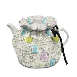 Xoenoiee Tea Pot Cosy Cotton Tea Cozy for Teapots Dust Cover Insulated Kettle Cover Teapot Warmer for Home Kitchen Decorative Accessories Tea Time Pattern