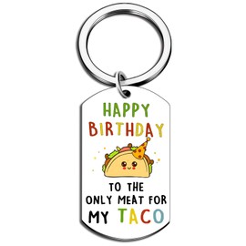 isiyu Taco Birthday Keychain Gag Gifts for Women Friendship Man Couples Cute Anniversary Christmas Gifts Ideas for Friends Girlfriend Boyfriend Keychain Happy Birthday Gift for Bestie Wife Husband