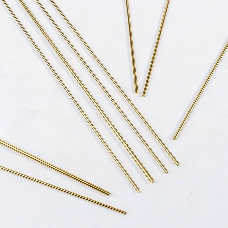 winva Brass Round Rods, C2700 Brass Solid Rods, Metal Shaft,