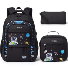 Fimibuke Backpack for Boys - 3 PCS Waterproof Boy Backpack Set with Lunch Box & Pencil