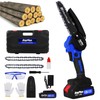 Brushless Mini Chainsaw, 6-Inch Battery Powered Cordless Chainsaw with Safety