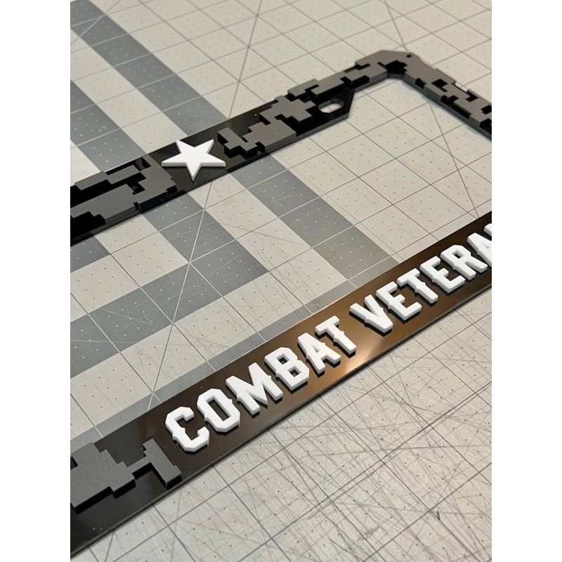 plate frame COMBAT VETERAN Black License Plate Frame Cover, Frame,