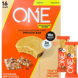 Reeces Peanut Butter Lovers Protein Bars (16 Count) – 18g Protein, 3g Sugar, Gluten-Free Snack Bar for Gym, Office & Cravings