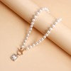 Danshinbow Pearl Choker Necklace Rhinestone Crystal Pendant Necklaces OT Buckle