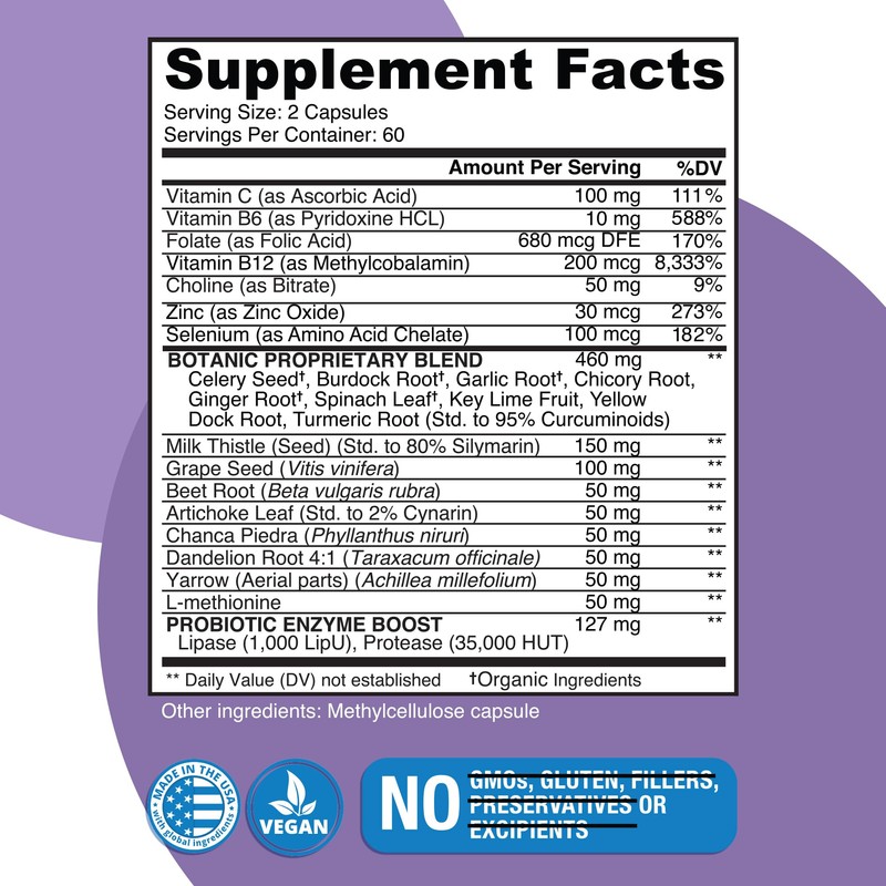 Naticura Liver Cleanse Plant-Based Formula - Vegan Full-Spectrum Supplement with