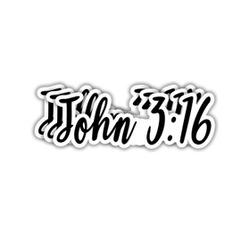 (3pcs) Christian Sticker Bible Verse John 3:16 Jesus Vinyl Decal Inspirational Quotes Stickers for Tumbler Books Laptops Phonecase Water Bottles Kindles Car-Size 3x1