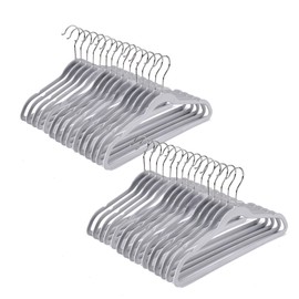 Quality Kids Plastic Non Velvet Non-Flocked Thin Compact Children's Hangers Swivel Hook for Shirts Blouse Coats (Gray, 30)