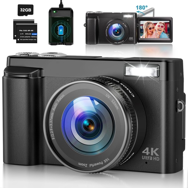 4K Digital Camera for Photography Autofocus 48MP Vlogging Camera for
