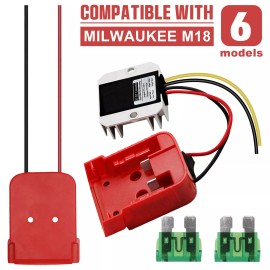 Unbranded DIY Adapter Power Wheel Output 12V 10A Compatible With Milwaukee M18 18V Battery - Standard 18V