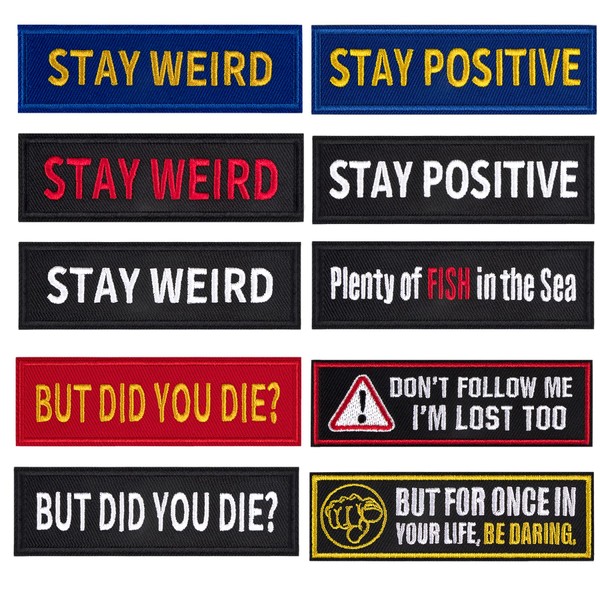 bvya 10 Pack Embroidered Patches Hook Backing Emblem Badge Applique