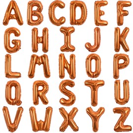 TONIFUL 52 Pieces 16 Inch Orange Letter A-Z Balloons Custom Phrase Mylar Foil Alphabet Letter Create Your Own Banner Reusable for Birthday Anniversary Celebration Graduation Party Supplies Decor