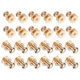 QUARKZMAN Pack of 24 Mini Drawer Knobs 5.9 mm x 7.6 mm Vintage Antique Furniture Knobs Round Drawer Handles with Screws Cabinet Door Knobs for Cupboards Drawer Jewellery Box Chest of Drawers Gold