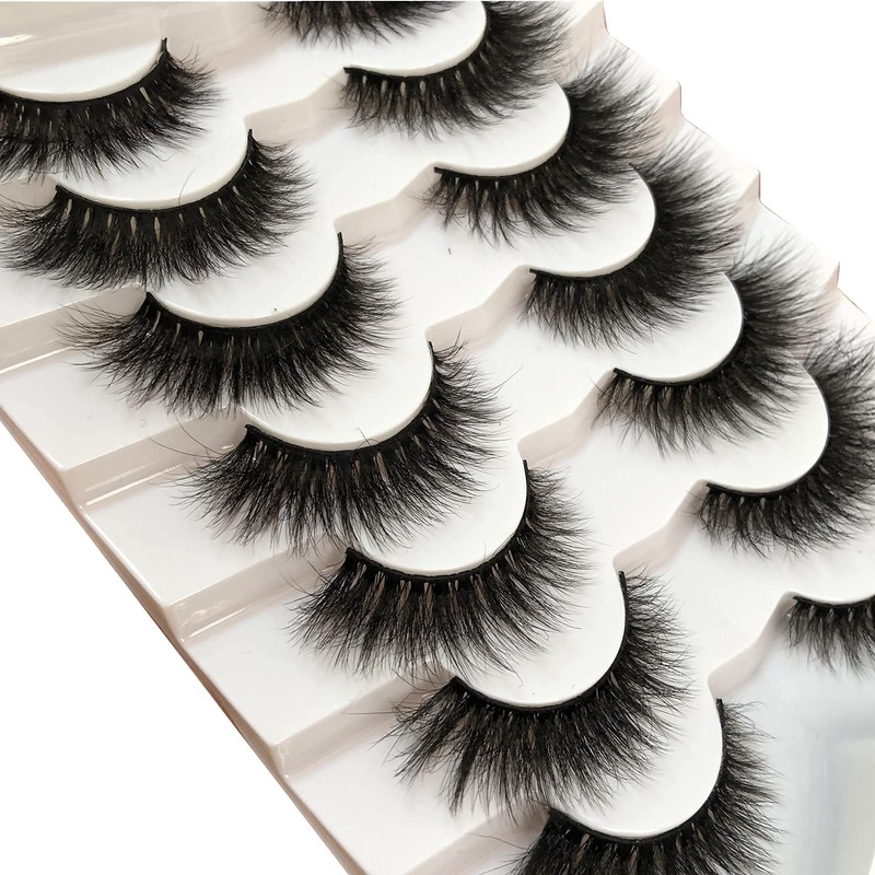 Pooplunch False Eyelashes Cat Eye Wispy Extensions Faux Mink Lashes