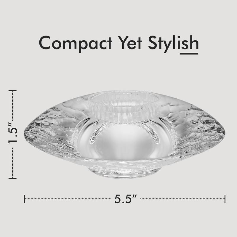 Orrefors Discus Votive, Tealight Candle Holder, Made from Crystal, Modern