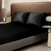 JUWENIN Silky Soft Solid Matte-Satin Bed Sheet Sets Shiny-Free,Deep Pocket