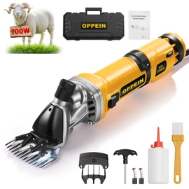 OPPEIN 2025 Upgraded Sheep Shears,Professional Electric Sheep Clippers,6 Speeds Heavy Duty Farm Livestock Haircut for Grooming Sheep Thick Alpacas Coat (700W)