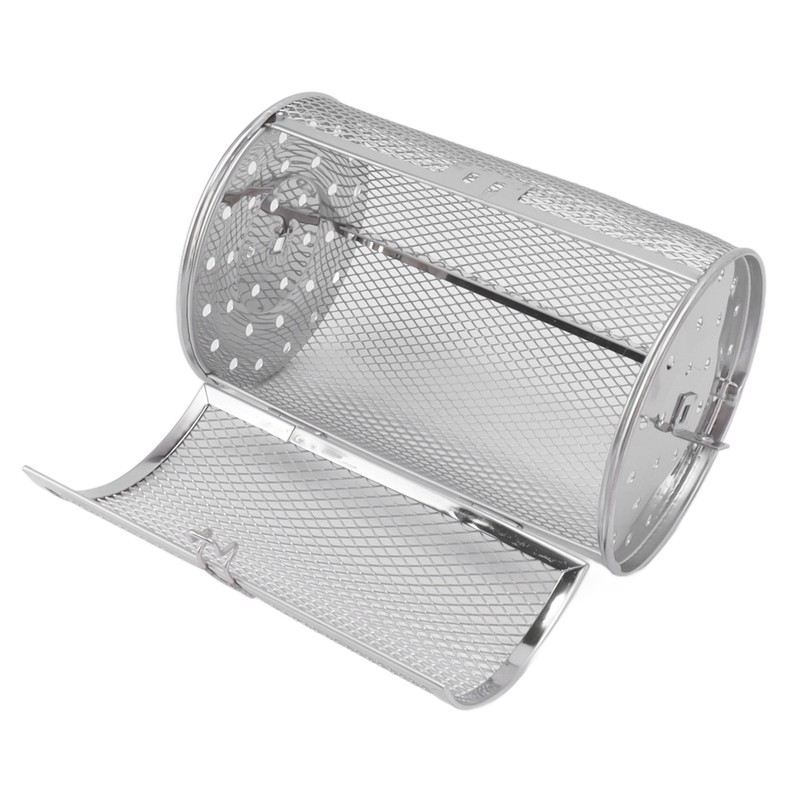 Rolling Grilling Basket Stainless Steel Grill Cage Round Stainless Steel