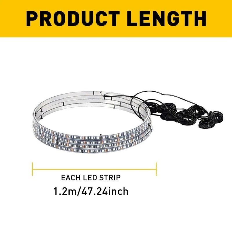 Gearzaar Set 4x 15.5'' RGB Wheel Ring Light LED Kit