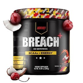Redcon1 Breach+ Energy (30 porciones) BCAA con extracto de café verde, relación BCAA 2:1:1, aumenta la recuperación, energía de amino, fuerza y soport