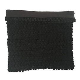 momtutus 8inches Lined Crochet Tutu Tube Tops Chest Wrap for Girls DIY Tutu Dress Pettiskirt Tube Tops (Black)