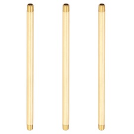 PATIKIL 1/4" x 1/4" NPT Male Brass Pipe Fitting Long Nipple, 5Pcs 10" Long Straight Pipe Fitting Connector Extender for Fuel, Air, Water, Oil, Gas System Connection, 1200PSI